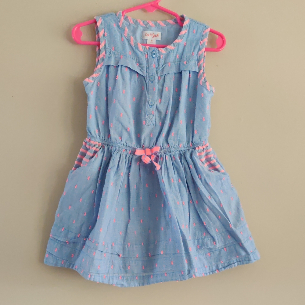 Cat & Jack Blue Dress with Pink Accents
